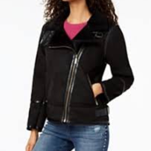 Michael Kors Faux Fur Aviator Jacket - Picture 1 of 8